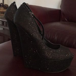 Fancy Bedazzled Sleek Wedge